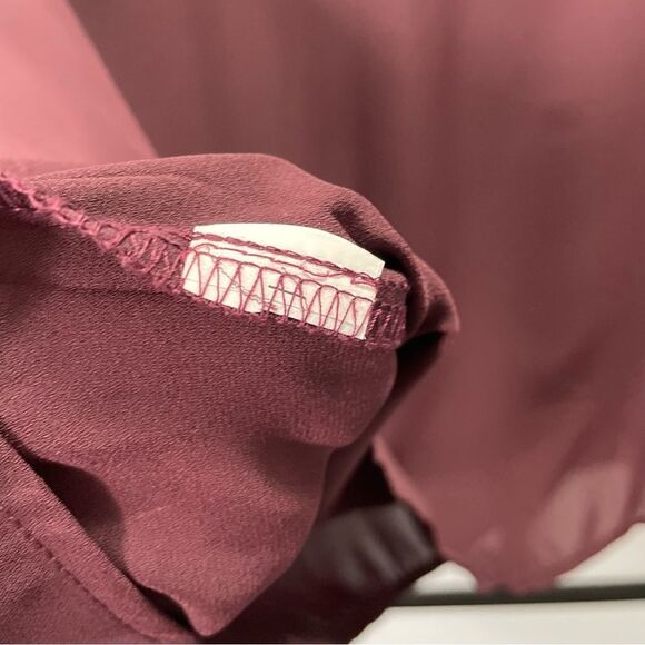 [XL] SWS Flowy Boho Burgundy Long Sleeve Blouse with Lace Details Women’… - Picture 13 of 15